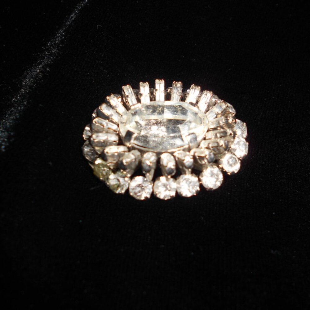 Vintage Austria Crystal Dome Brooch